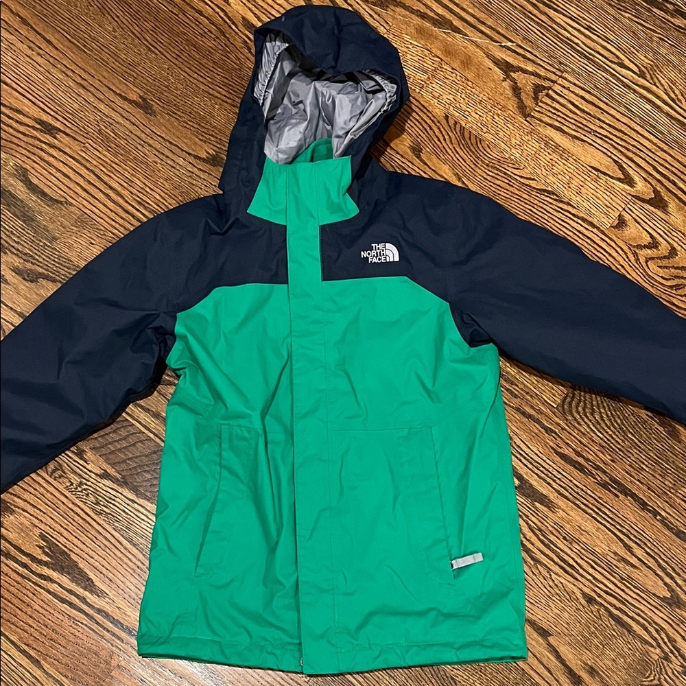 The North Face Green and Navy Hooded Jacket